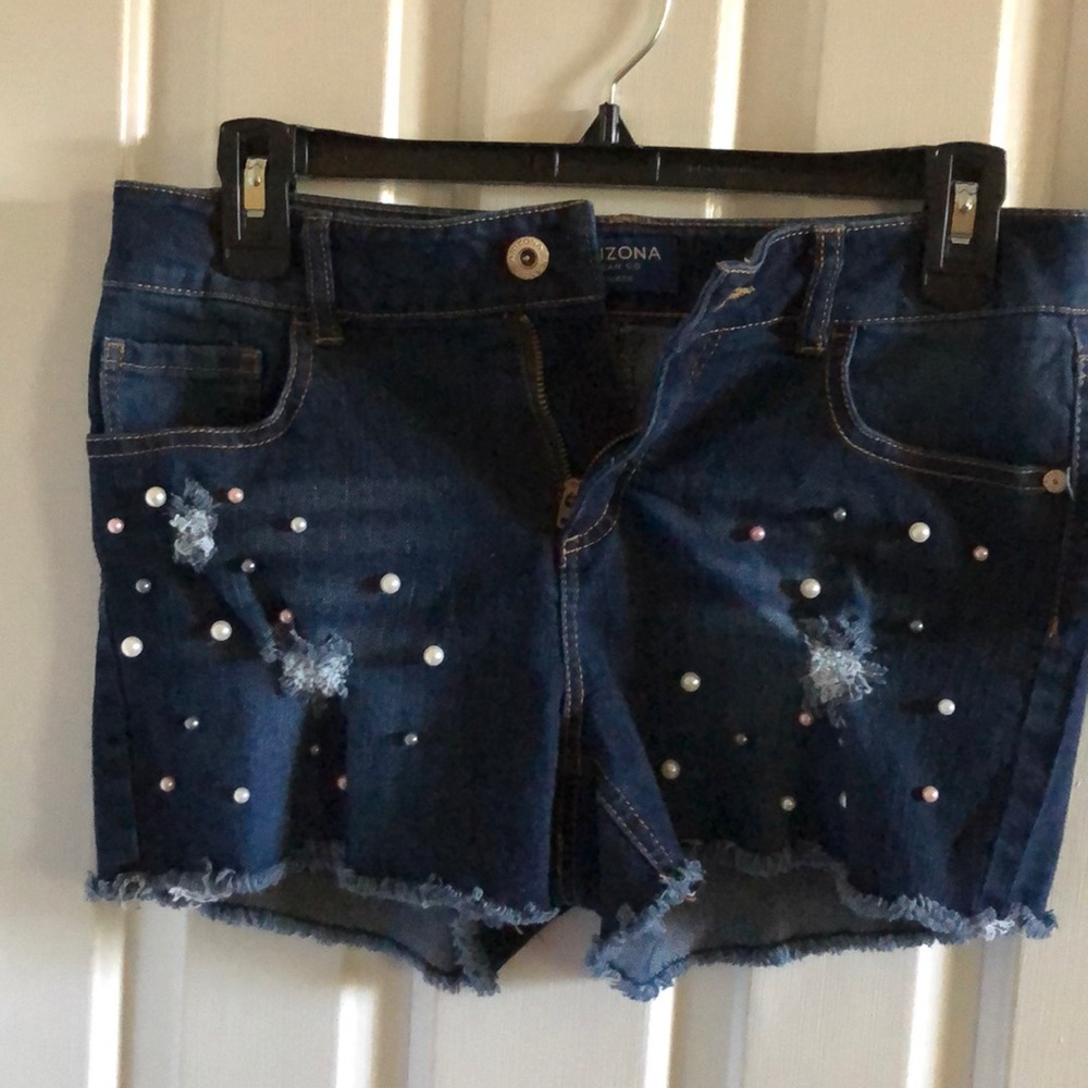 Blue denim shorts